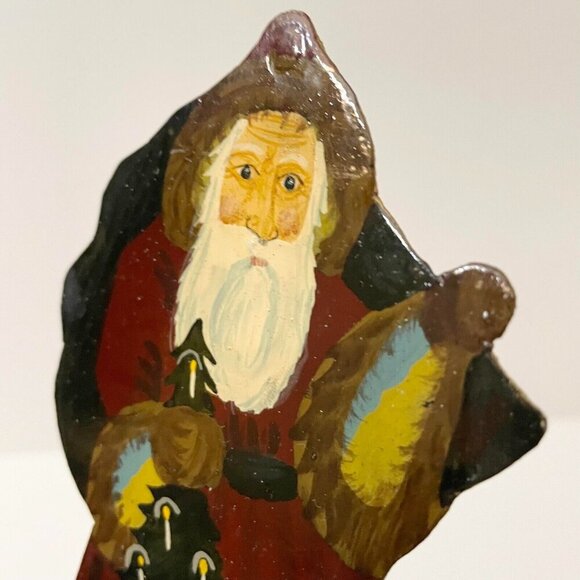 Vintage Santa Claus Wall Hook Hand Painted Metal Christmas Decoration - Picture 16 of 16
